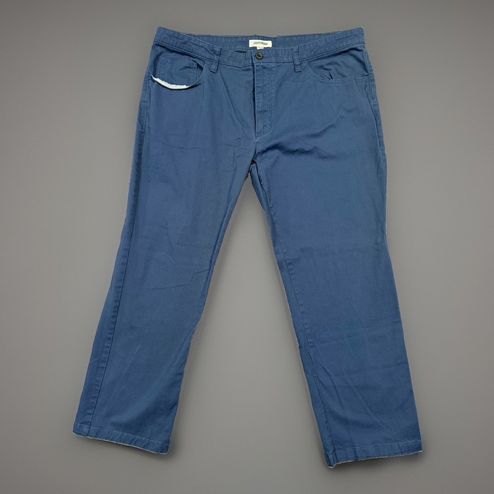 Goodthreads Pants Mens 40 X 28Cotton Blue Navy  Chino Flat Front 100% Cotton